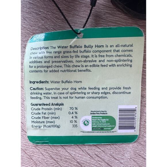 Rozie's Naturals Water Buffalo Bully Horn Dog Chew Toy - All Natural - NEW - Picture 4 of 6